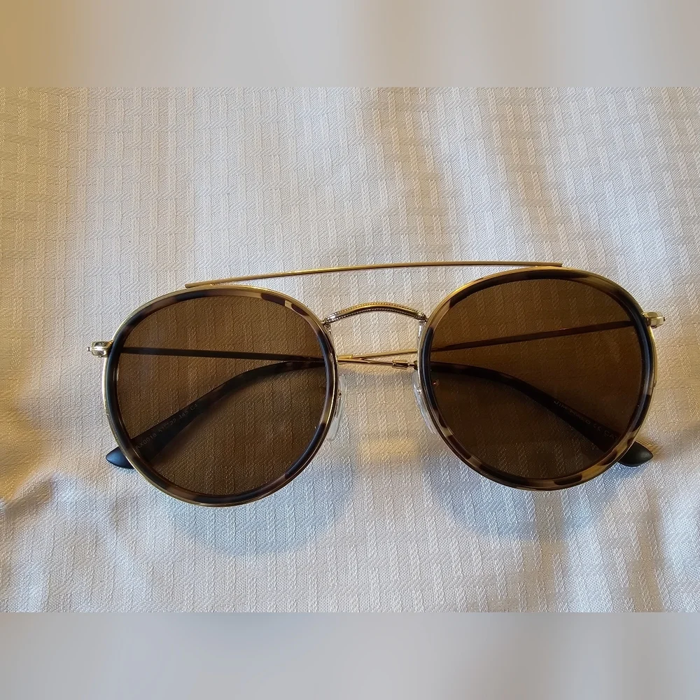 JIM HALD Gold Frame Brown Lens Women’s Sunglasses